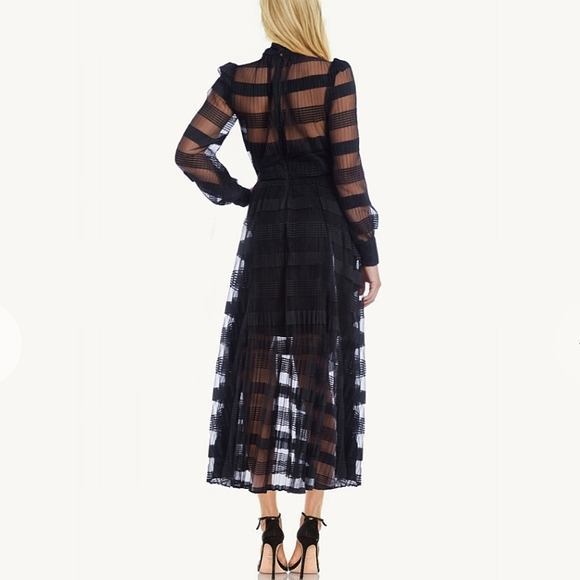 Jewel Badgley Mischka Beatrice Long Sleeve‎ Spliced Midi Dress - Picture 3 of 11